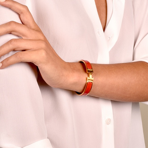 Hermes Jewelry - Hermes Red Gold Clic Clac H Bracelet PM